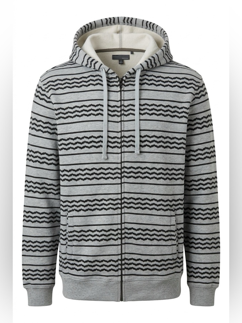 BLACK SCALE SKATEBOARDING HEAVY ZIPPER HOODIE IN GRAY AND BLACK SIZE LARGE